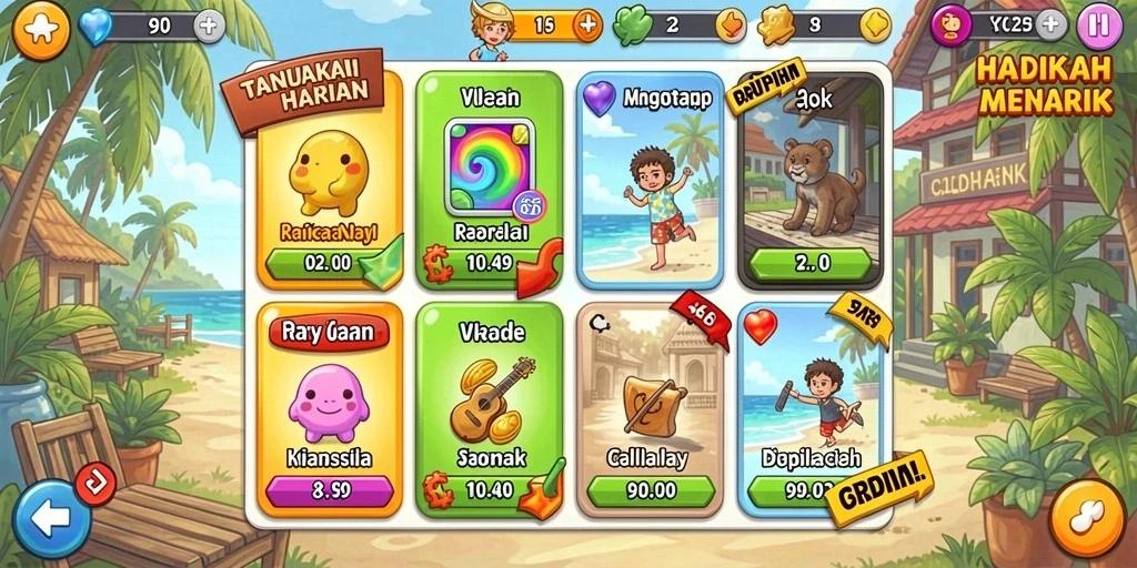 Tampilan menu utama yang menarik dan mudah digunakan.